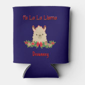Persoonlijke Fa La La Llama Kerstmis Blikjeskoeler (Voorkant)