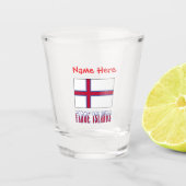Persoonlijke Faeröer-eilandenvlag Rood Shot Glas (Voorkant)