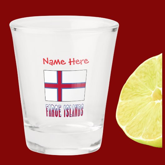 Persoonlijke Faeröer-eilandenvlag Rood Shot Glas