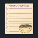 Persoonlijke Falafel Pita Sandwich-lijst Notitieblok<br><div class="desc">Het ontwerp van het boodschappenbord van de lijststijl kenmerkt een originele tellerillustratie van een heerlijke falafel-gevulde pita sandwich. Pas je aan met je informatie. Er zijn ook veel extra geïllustreerde notitieblokken beschikbaar in deze winkel. Dit ontwerp is ook beschikbaar op andere producten. Zie je niet wat je zoekt? Hulp nodig...</div>