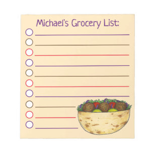 Persoonlijke Falafel Pita Sandwich-lijst Notitieblok