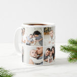 Persoonlijke familie 10 Foto collage Koffiemok<br><div class="desc">Aangepaste afgedrukte koffiemuizen die voorzien zijn van uw familiefoto's. Deze sjabloon heeft ruimte voor 10 vierkante foto's van het Schema. Gebruik de ontwerpgereedschappen om de achtergrondkleur te wijzigen, voeg meer foto's toe, beweeg dingen rond en voeg uw eigen aangepaste tekst toe aan een unieke creëer van een soort cadeau voor...</div>