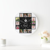 Persoonlijke familie 12 Foto Collage Logo Black   Grote Klok (Huis)