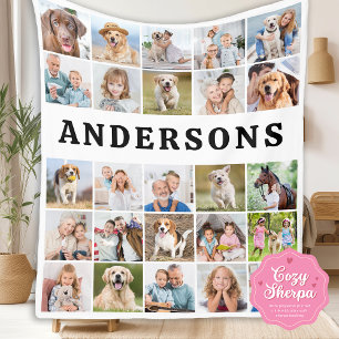 Persoonlijke Familie 25 Foto's Collage Cute Eenvou Sherpa Deken