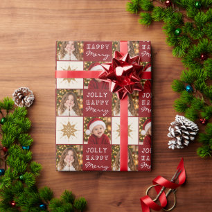 Persoonlijke Familie 2 Foto Kerstmis Cadeaupapier