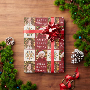 Persoonlijke Familie 2 Foto Kerstmis Cadeaupapier