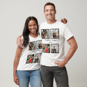 Persoonlijke familie 4 foto-collage sjabloon T-Shi T-shirt (Unisex)