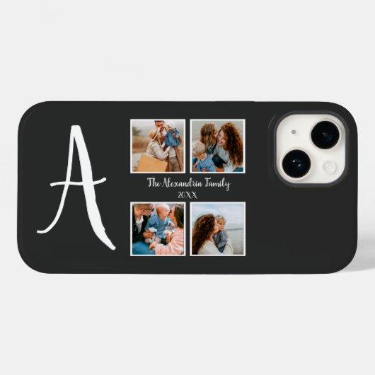 Persoonlijke familie 4 sjabloon fotocollage Case-Mate iPhone case (Achterkant (horizontaal))