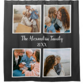 Persoonlijke familie 4 sjabloon fotocollage douchegordijn (Voorkant)