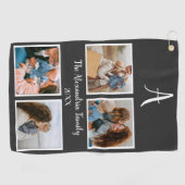 Persoonlijke familie 4 sjabloon fotocollage golfhanddoek (Horizontaal)