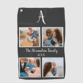 Persoonlijke familie 4 sjabloon fotocollage golfhanddoek (Voorkant)