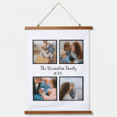 Persoonlijke familie 4 sjabloon fotocollage hangend wandkleed (Voorkant)