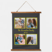 Persoonlijke familie 4 sjabloon fotocollage hangend wandkleed (Voorkant)
