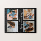 Persoonlijke familie 4 sjabloon fotocollage legpuzzel (Horizontaal)