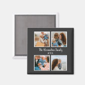 Persoonlijke familie 4 sjabloon fotocollage magneet (Voorkant / Achterkant)