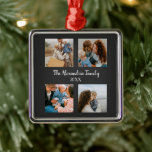 Persoonlijke familie 4 sjabloon fotocollage metalen ornament<br><div class="desc">Leg gekoesterde familieherinneringen vast in een prachtig display met onze 'Personalized Family 4 Photo Collage Sjabloon'! Met deze aanpasbare collage-sjabloon kunt u vier van uw favoriete familiefoto's in een prachtig arrangement tonen. Upload eenvoudig je foto's en creëer een gepersonaliseerd meesterwerk dat de liefde, het lachen en de band viert die...</div>