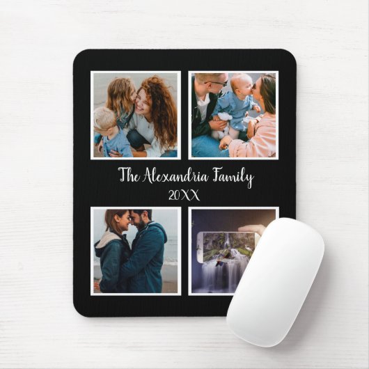 Persoonlijke familie 4 sjabloon fotocollage muismat (Met muis)