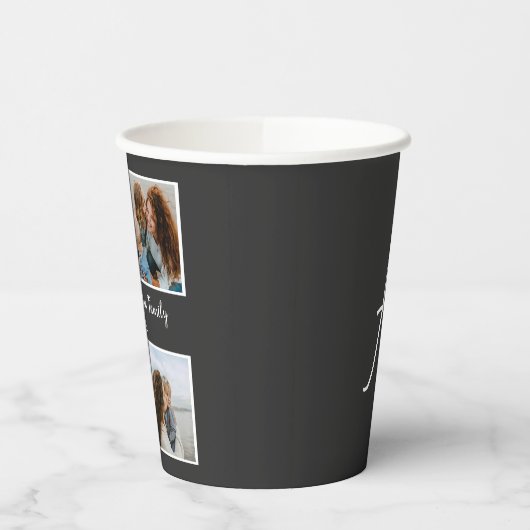 Persoonlijke familie 4 sjabloon fotocollage papieren bekers (Links)