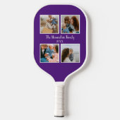 Persoonlijke familie 4 sjabloon fotocollage pickleball paddle (Achterkant)