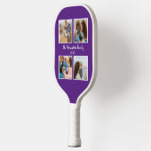 Persoonlijke familie 4 sjabloon fotocollage pickleball paddle (Links)