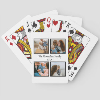 Persoonlijke familie 4 sjabloon fotocollage pokerkaarten