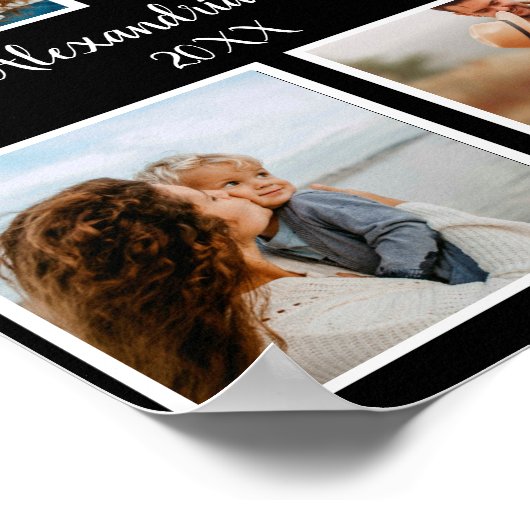 Persoonlijke familie 4 sjabloon fotocollage poster (Hoek)