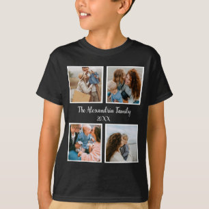 Persoonlijke familie 4 sjabloon fotocollage t-shirt