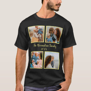 Persoonlijke familie 4 sjabloon fotocollage t-shirt