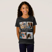 Persoonlijke familie 4 sjabloon fotocollage t-shirt (Voorkant volledig)