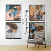 Persoonlijke familie 4 sjabloon fotocollage wandkleed (In Situ (horizontaal))