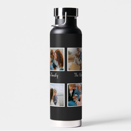 Persoonlijke familie 4 sjabloon fotocollage waterfles (Rechts)