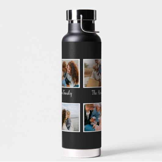 Persoonlijke familie 4 sjabloon fotocollage waterfles (Links)