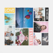 Persoonlijke familie 8 Foto collage genaamd Fleece Deken (Voorkant (Horizontaal))