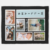 Persoonlijke familie foto zwart-wit fleece deken (Voorkant (Horizontaal))