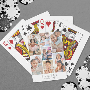Persoonlijke familie fotocollage pokerkaarten