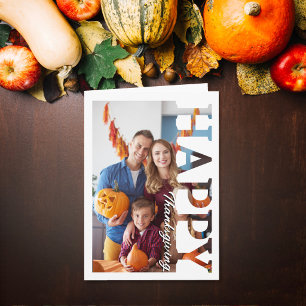 Persoonlijke familie kids foto Gelukkig thanksgivi Kaart