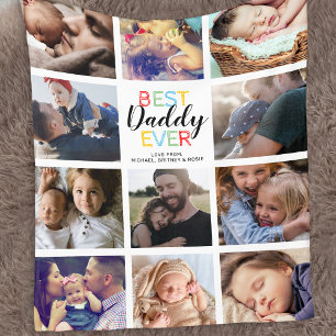 Persoonlijke familie papa foto collage fleece deken