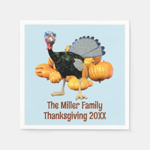 Persoonlijke Familie Thanksgiving Grappige Kalkoen Servet