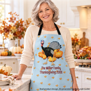 Persoonlijke Familie Thanksgiving Kalkoen Keuken Schort