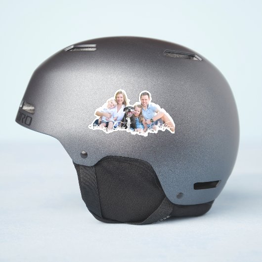 Persoonlijke familie-uitsnede fotosticker sticker (Helm Zijkant)