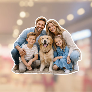 Persoonlijke familie-uitsnijding foto sticker