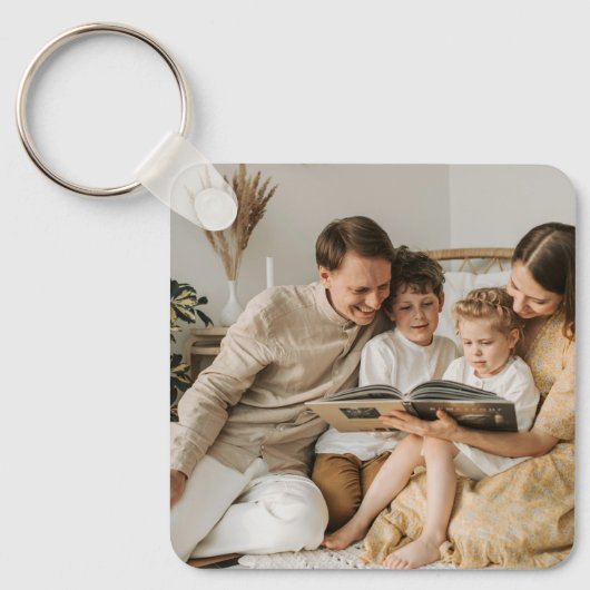 Persoonlijke Familiedubbelzijdige Twee Foto's Sleutelhanger (Voorkant)
