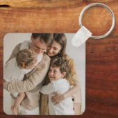 Persoonlijke Familiedubbelzijdige Twee Foto's Sleutelhanger (Achterkant)