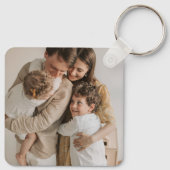 Persoonlijke Familiedubbelzijdige Twee Foto's Sleutelhanger (Achterkant)