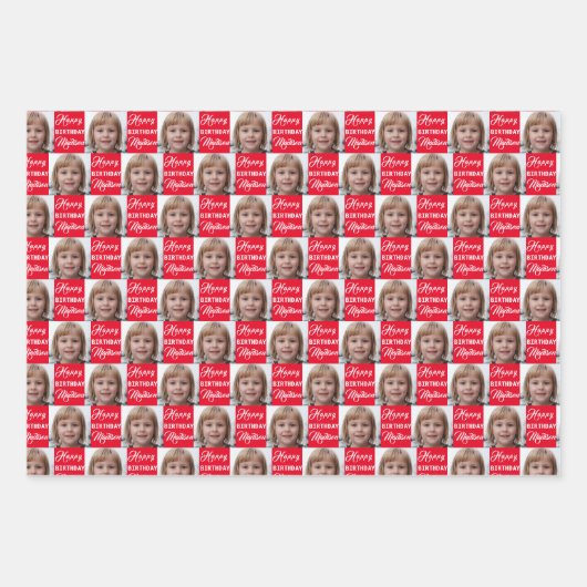 Persoonlijke familiefoontjes inpakpapier vel (Voorkant)