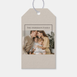 Persoonlijke familiefoto | Aangepaste familienaam Cadeaulabel