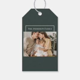 Persoonlijke familiefoto | Aangepaste familienaam Cadeaulabel