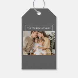 Persoonlijke familiefoto | Aangepaste familienaam Cadeaulabel