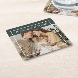 Persoonlijke familiefoto | Aangepaste familienaam Kartonnen Onderzetters