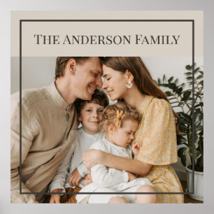 Persoonlijke familiefoto   Aangepaste familienaam Poster